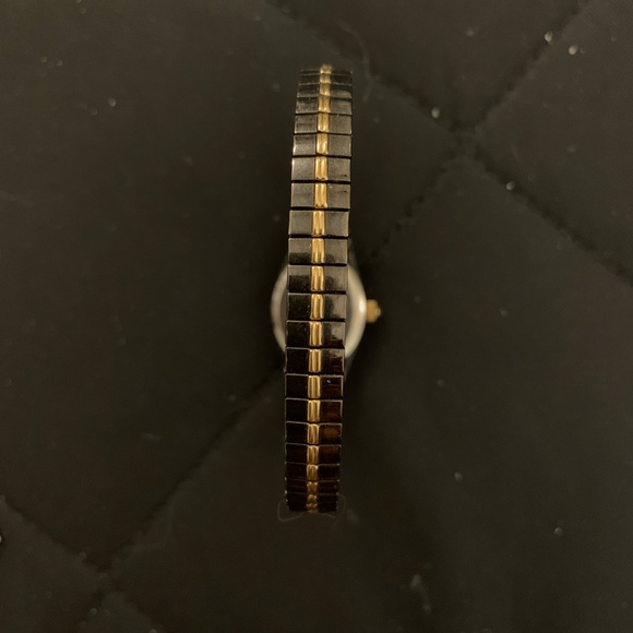 Waltham Vintage Diamond Accent Wrist Watch, Black And Gold